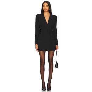 Revolve NBD Jenni Blazer Mini Dress in Black / White Pinstripes, Size Small